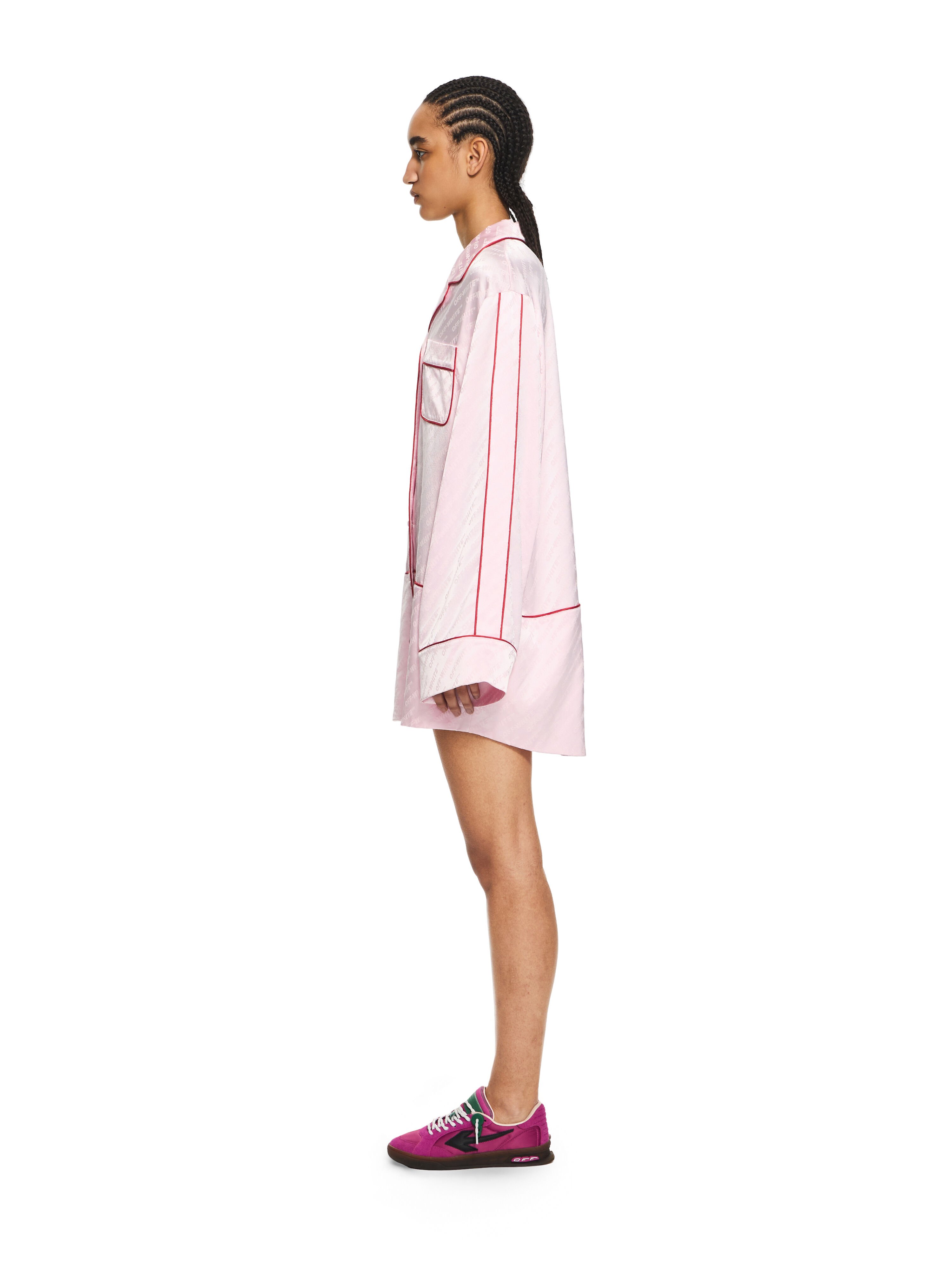 Jacquard Off-White Satin New Roxy Pajama Dress OFF WHITE Jacquard Off-White Satin New Roxy Pajama Dress Soft Pink-No Color 2DG00GS26FAB001