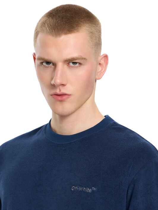 OFF WHITE Towel Terry T-Shirt MARINE 44MKS073F5003