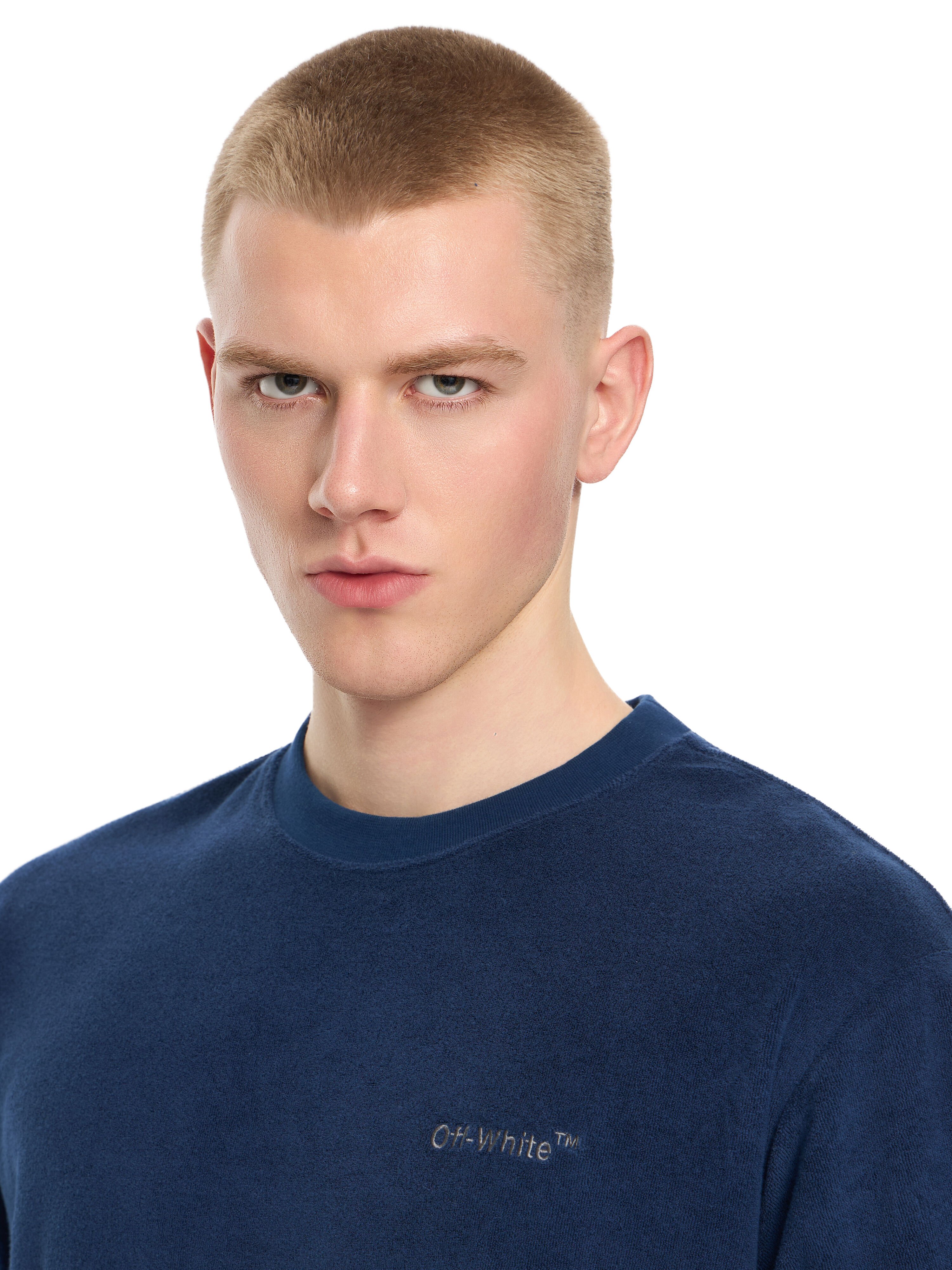 OFF WHITE Towel Terry T-Shirt MARINE 44MKS073F5003