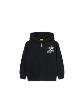 OFF WHITE Graffiti Hoodie Zip Up BLACK 44BBE001S26F001
