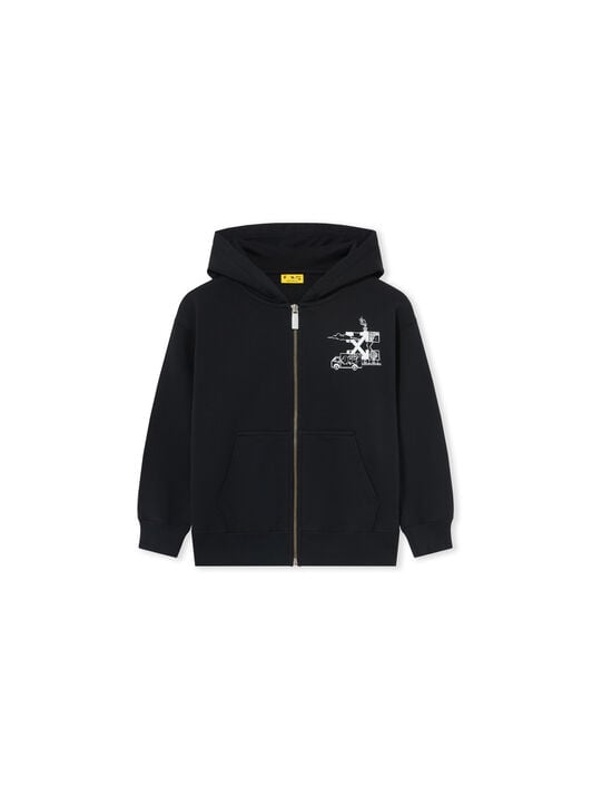 OFF WHITE Graffiti Hoodie Zip Up BLACK 44BBE001S26F001