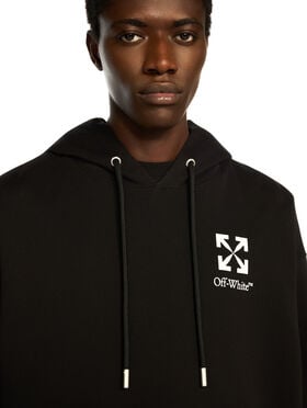 OFF WHITE Small Arrow Skate Hoodie BLACK - WHITE OMBB085F25FLE015