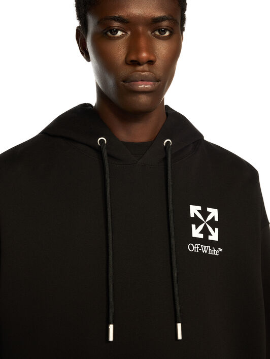 OFF WHITE Small Arrow Skate Hoodie BLACK - WHITE OMBB085F25FLE015