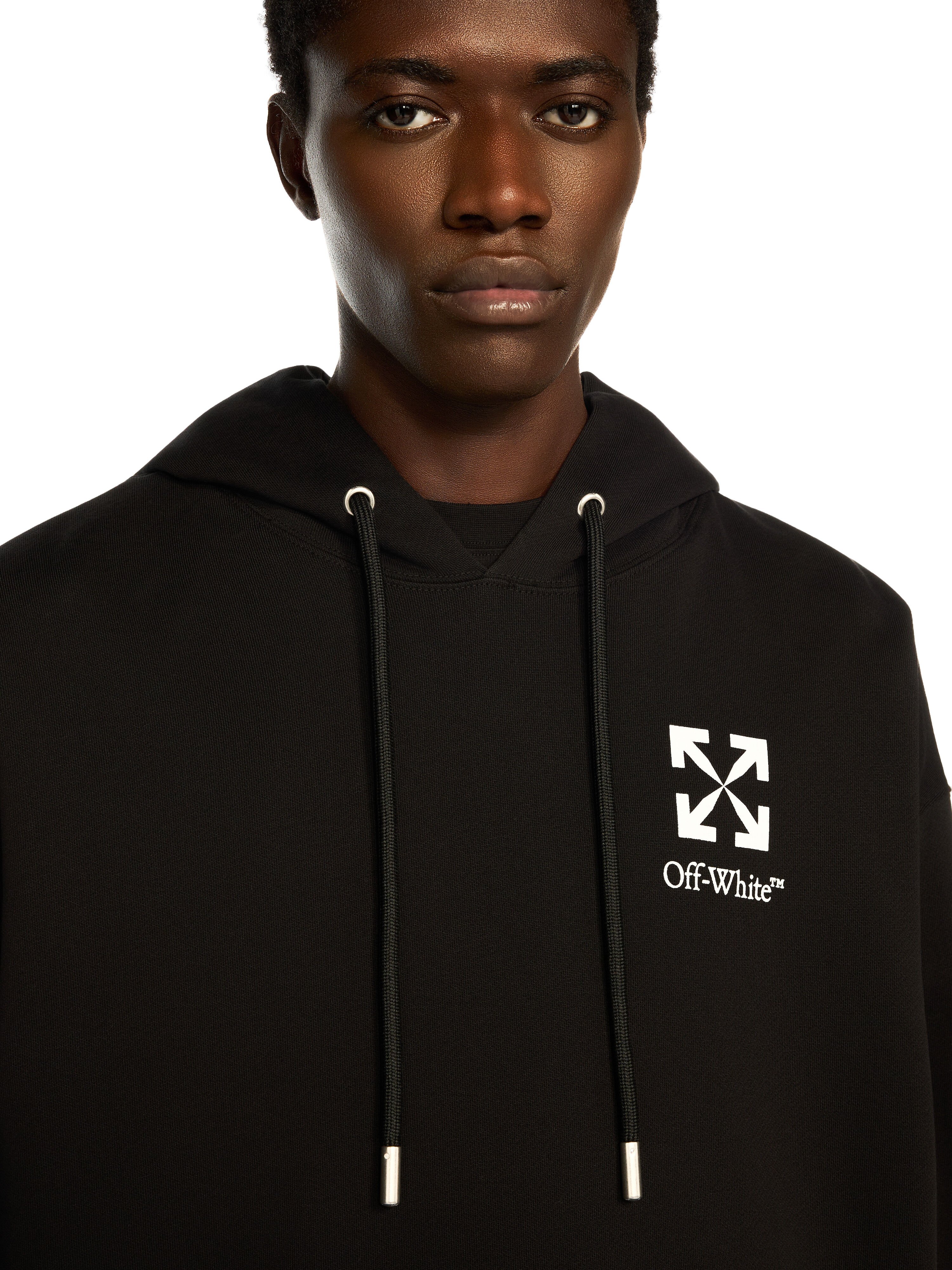 OFF WHITE Small Arrow Skate Hoodie BLACK - WHITE OMBB085F25FLE015
