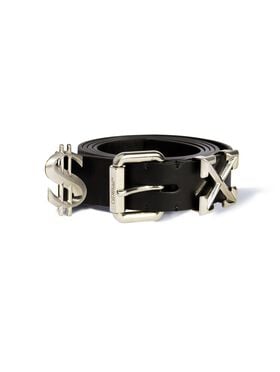 OFF WHITE Black/Silver $Ex Belt BLACK OMRB14CC99LEA001