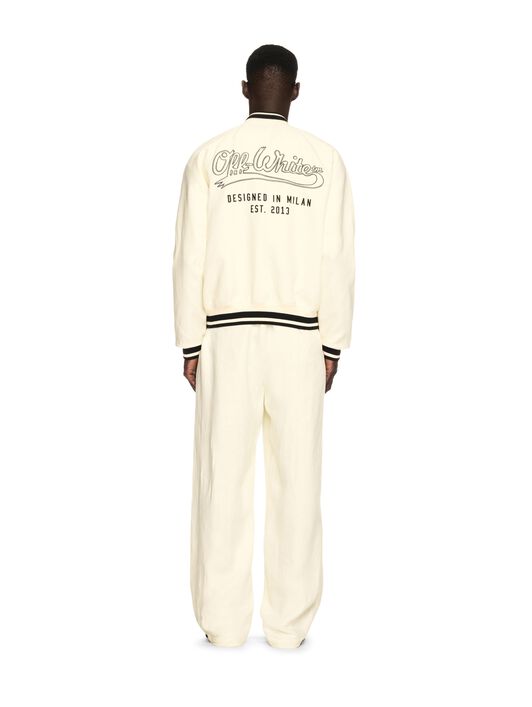 OFF WHITE Elfenbein Leinen Souvenir Hose NEUTRAL OMCP003S25FAB002
