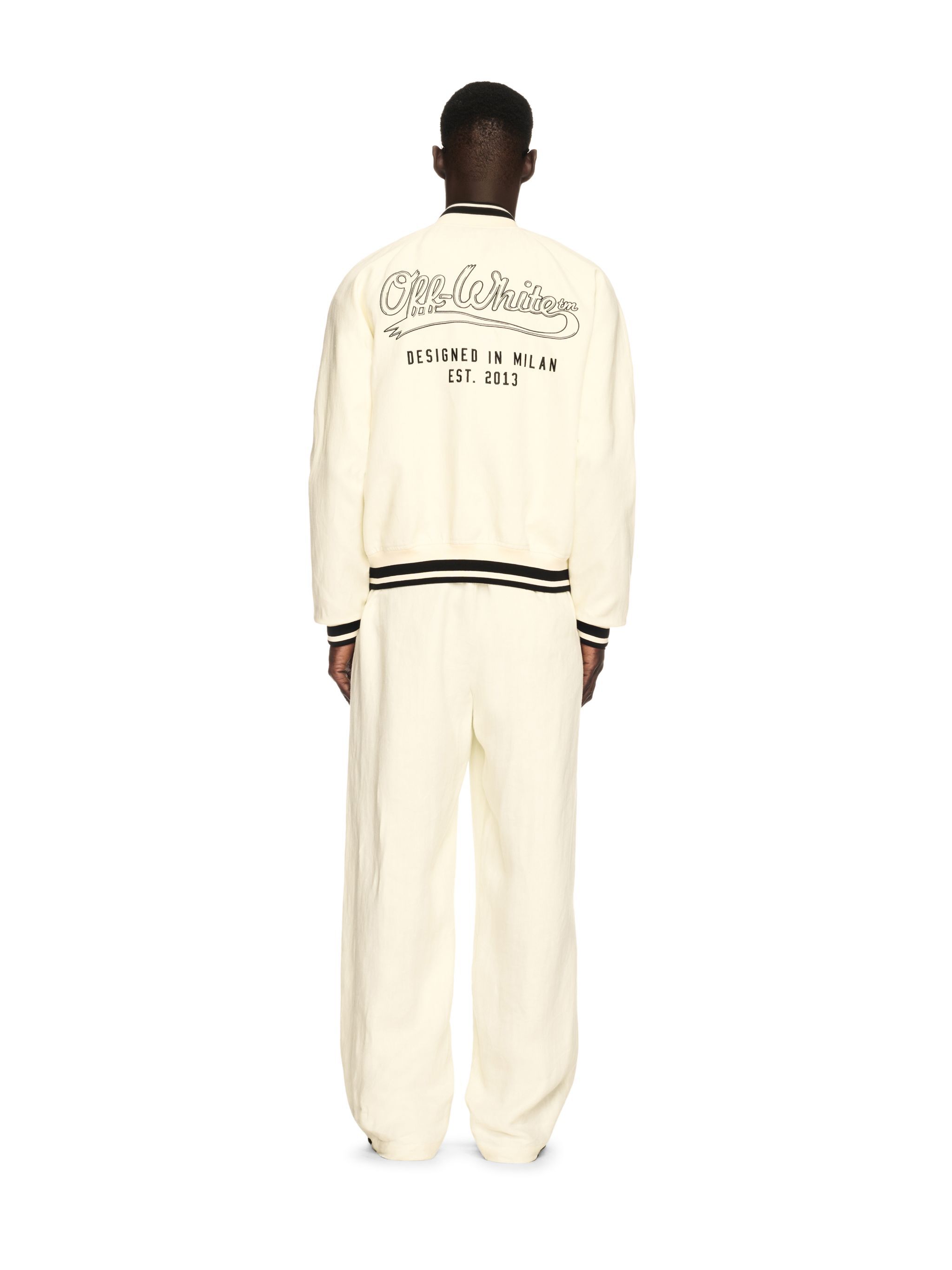 OFF WHITE Elfenbein Leinen Souvenir Hose NEUTRAL OMCP003S25FAB002