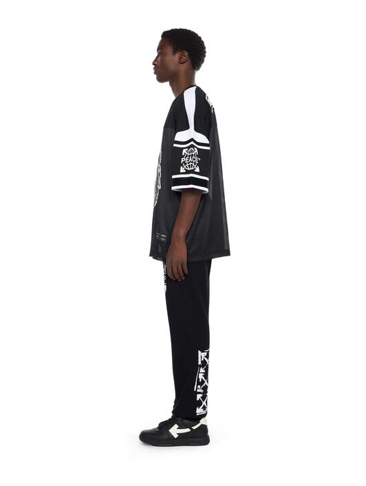 Lion Mesh Football Tee OFF WHITE Lion Mesh Football Tee BLACK - WHITE OMAD003F25JER001