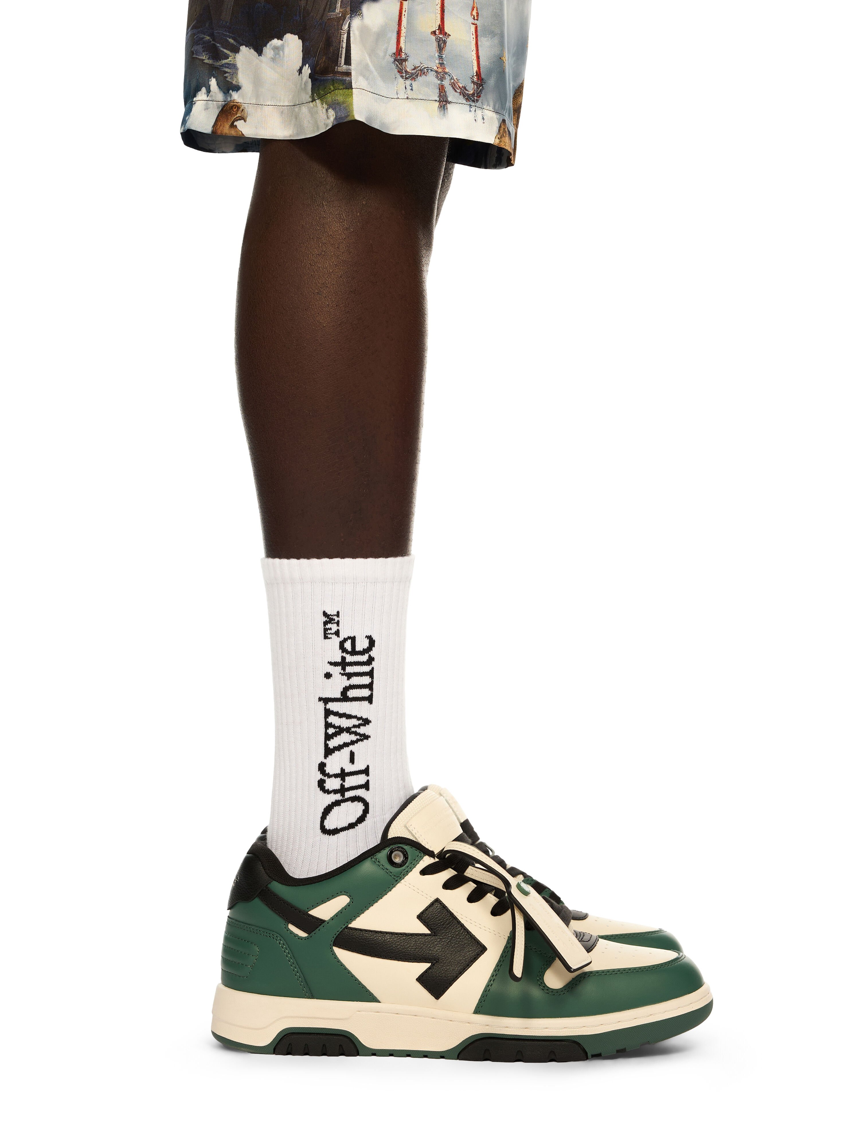 OFF WHITE Out Of Office Sneakers GREEN - BLACK OMIA189F25LEA003