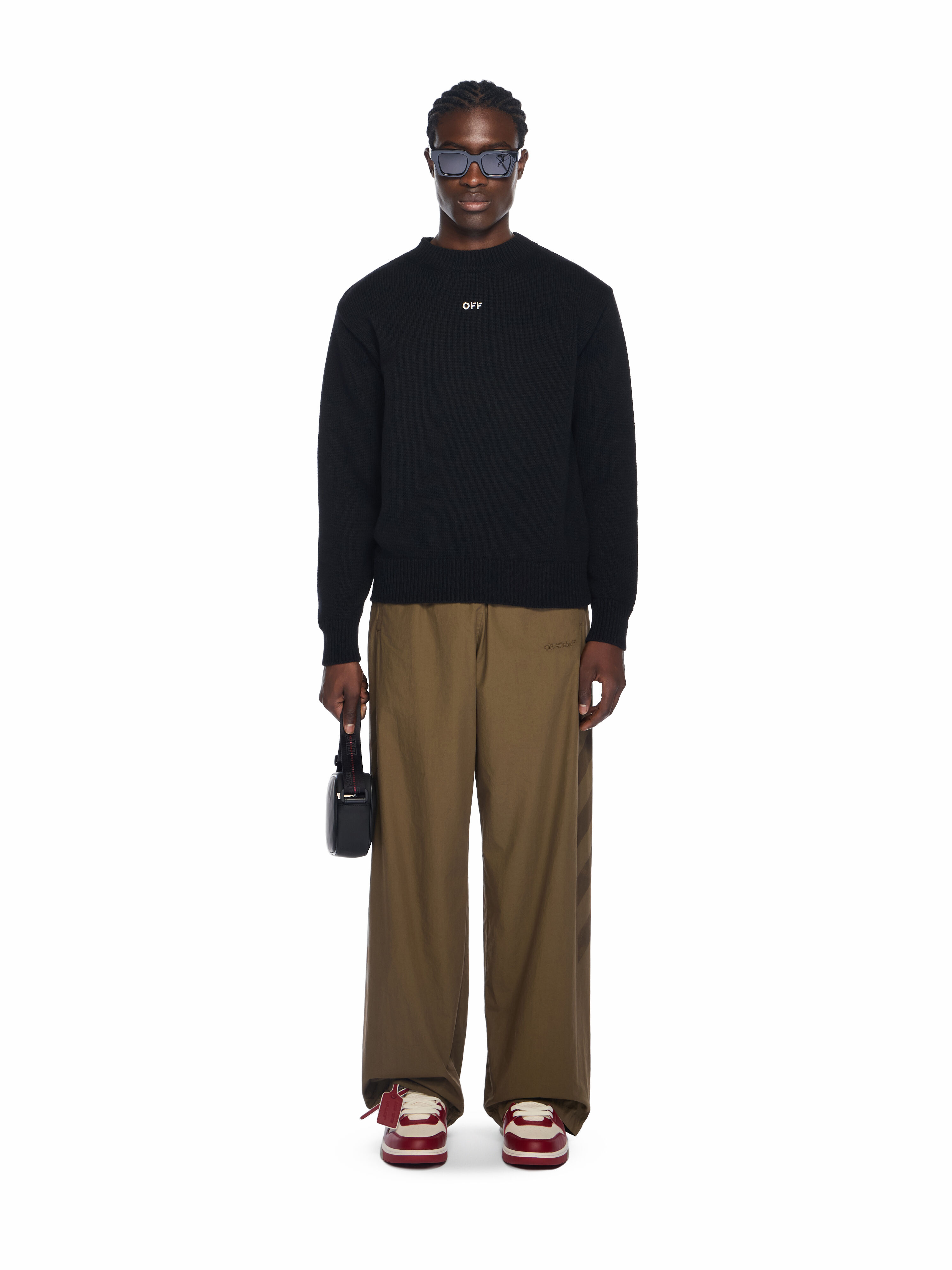 Thinkman Arrow Knit Crewneck OFF WHITE Thinkman Arrow Knit Crewneck BLACK - WHITE OMHE20NF25KNI001