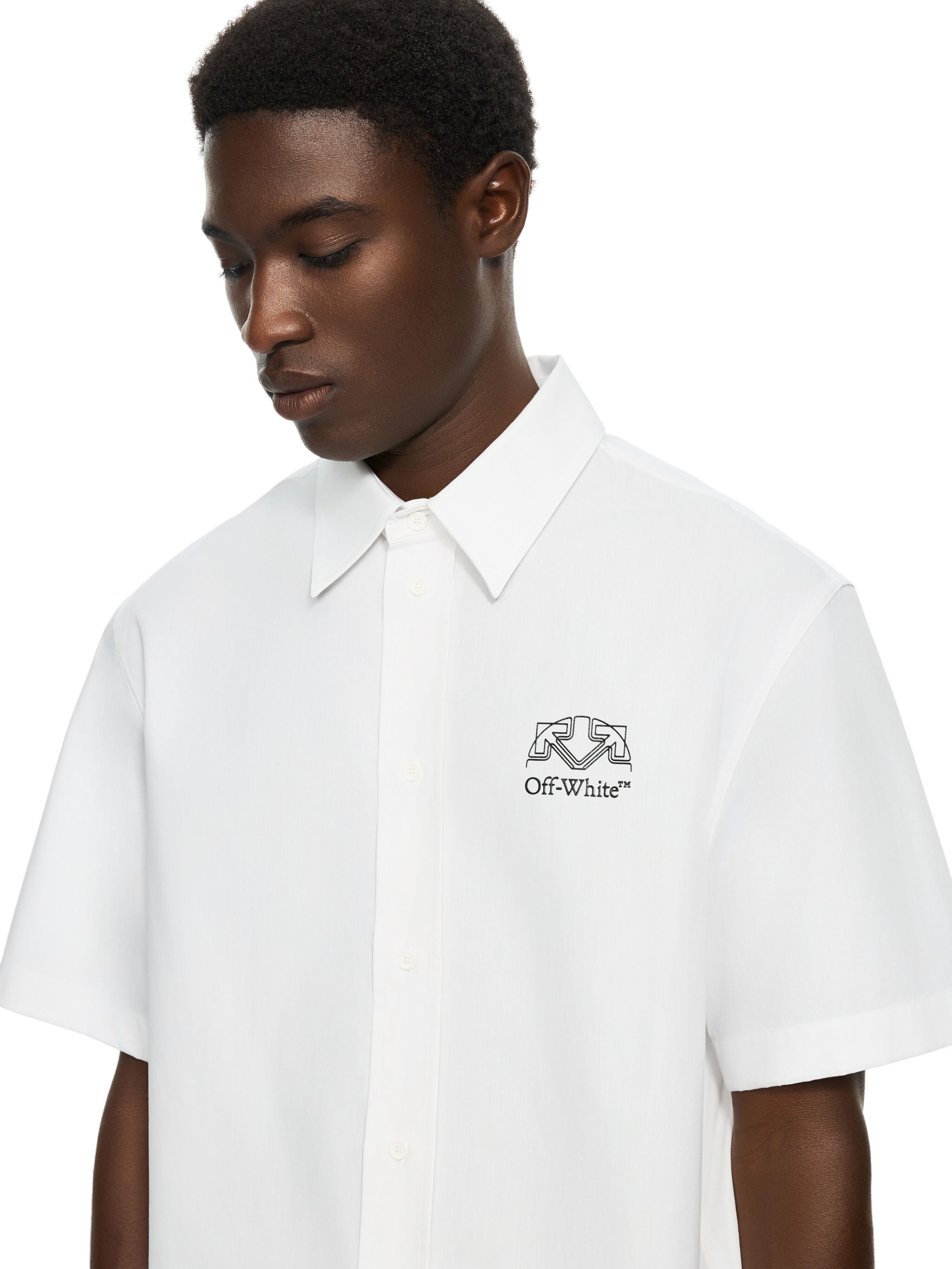 Off Line Half Arrow Poplin Slim Bowling Shirt OFF WHITE Off Line Half Arrow Poplin Slim Bowling Shirt WHITE 44MGG01PF26F002