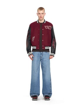 OFF WHITE AC Milan X Off-White™ Varsity Jacket BLACK RED 44MEA305G25F002