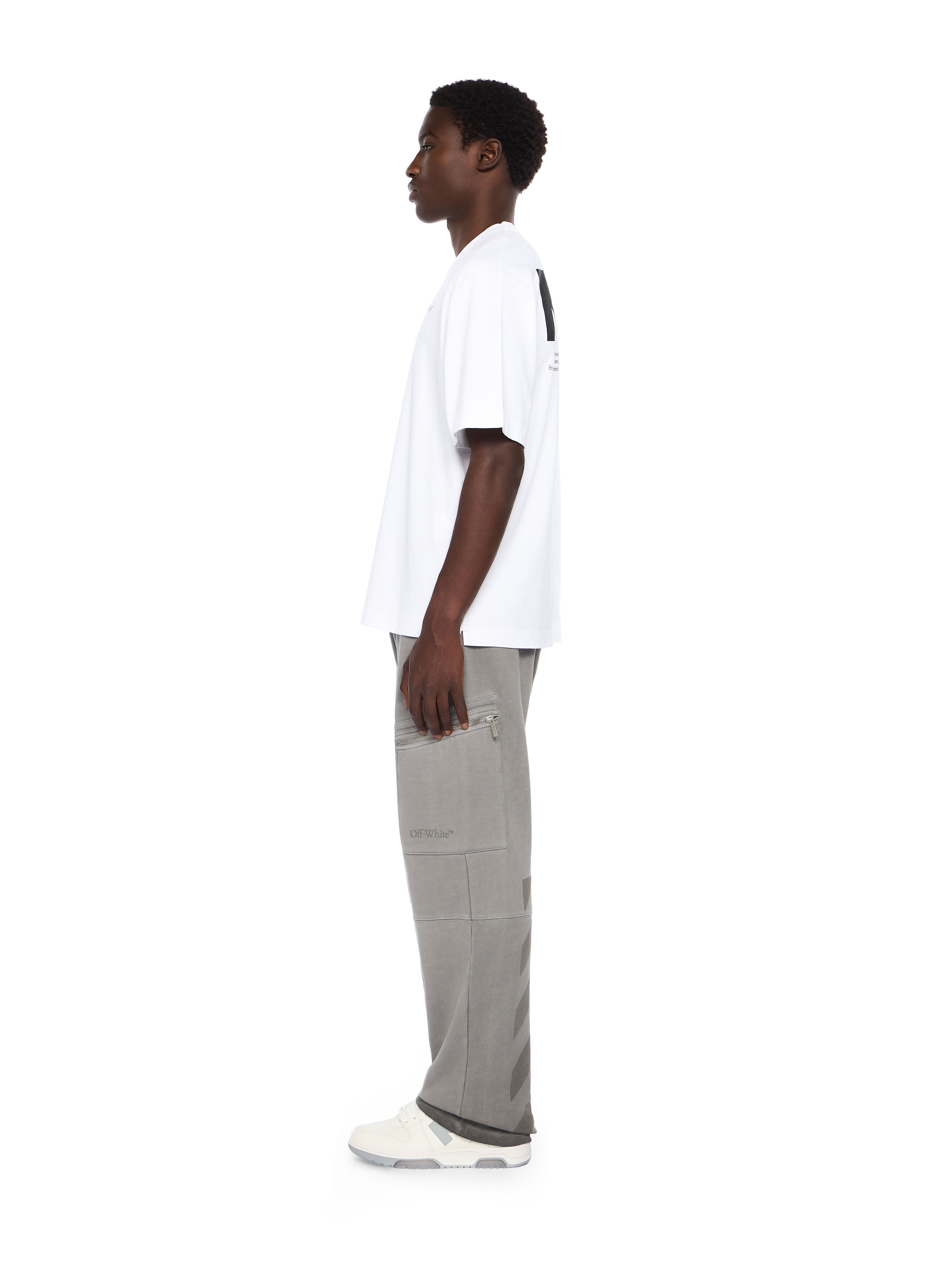 OFF WHITE Half Arrow Skate Logo Tee WHITE - BLACK OMAA120F25JER013