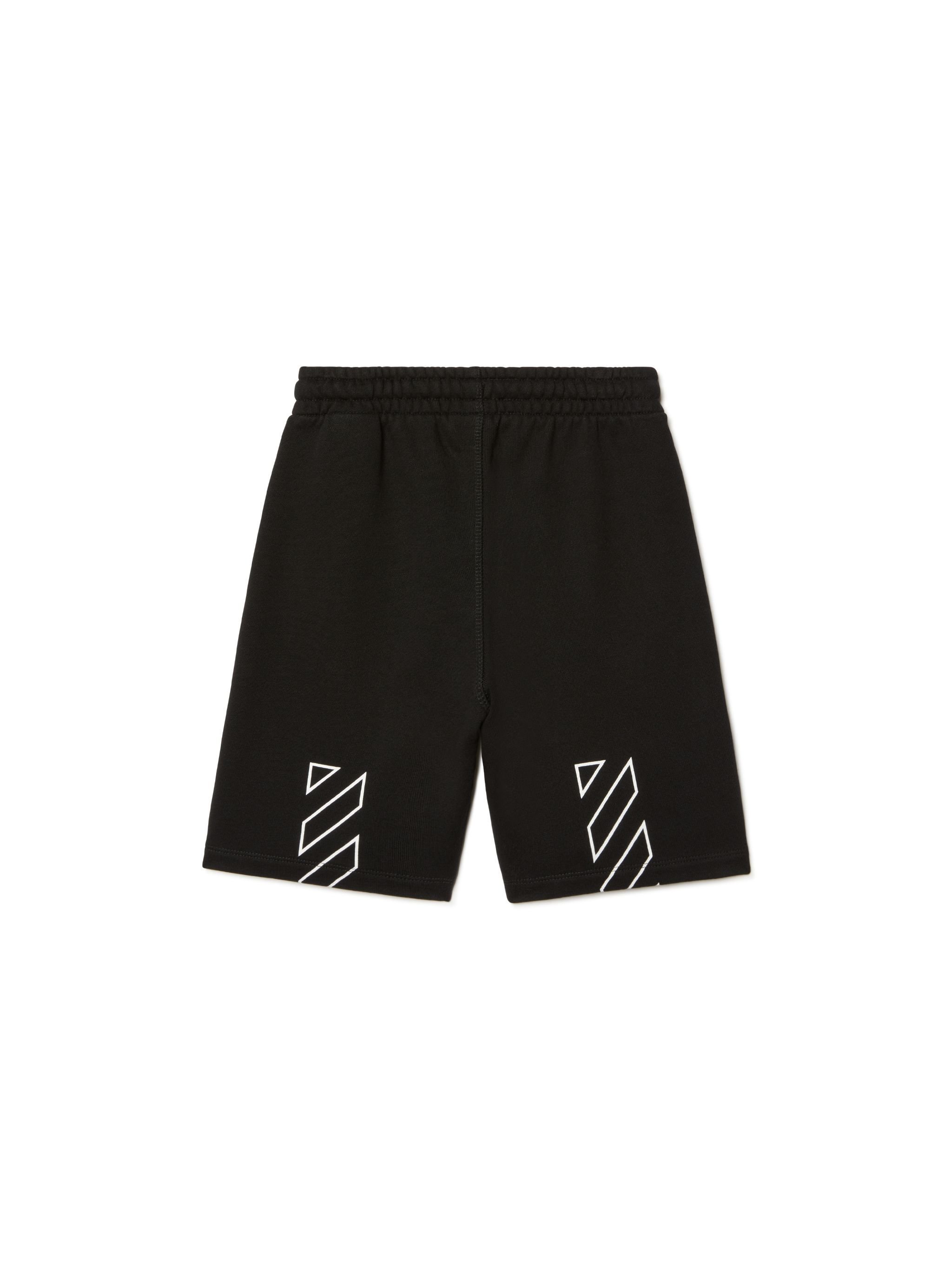 OFF WHITE Diagonal Bookish Sweat Shorts BLACK OBCI001S25FLE001