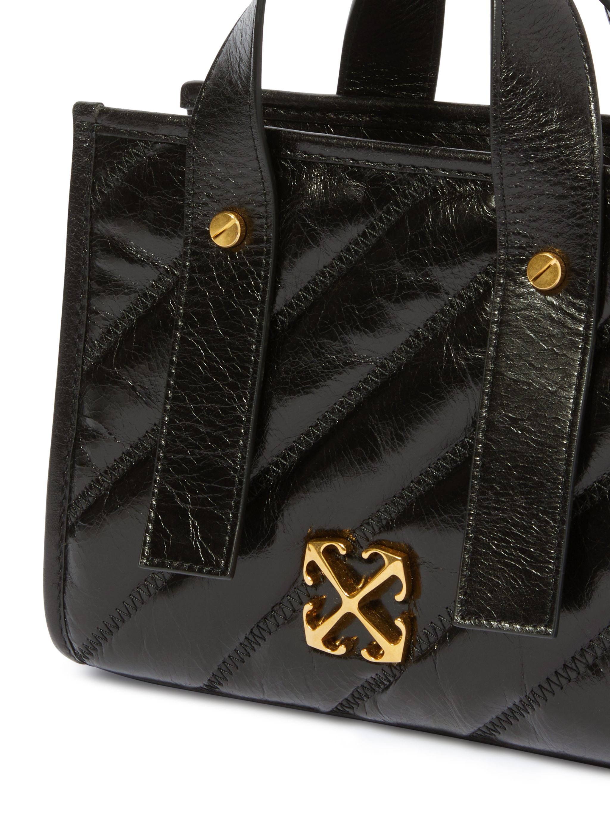 OFF WHITE Black Quilted Tote Bag BLACK OWNA238C99LEA001