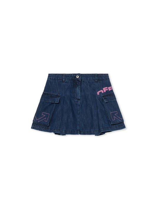 Type Logo Denim Skirt OFF WHITE Type Logo Denim Skirt INDIGO - FUCHSIA OGYF009F25DEN001
