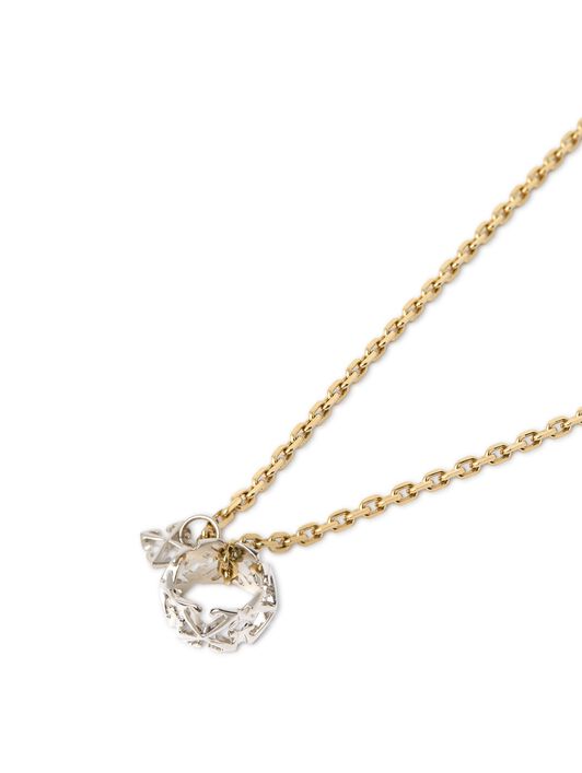 OFF WHITE Bicolor Arrow + Ring Necklace GOLD OMOB15NS25MET001