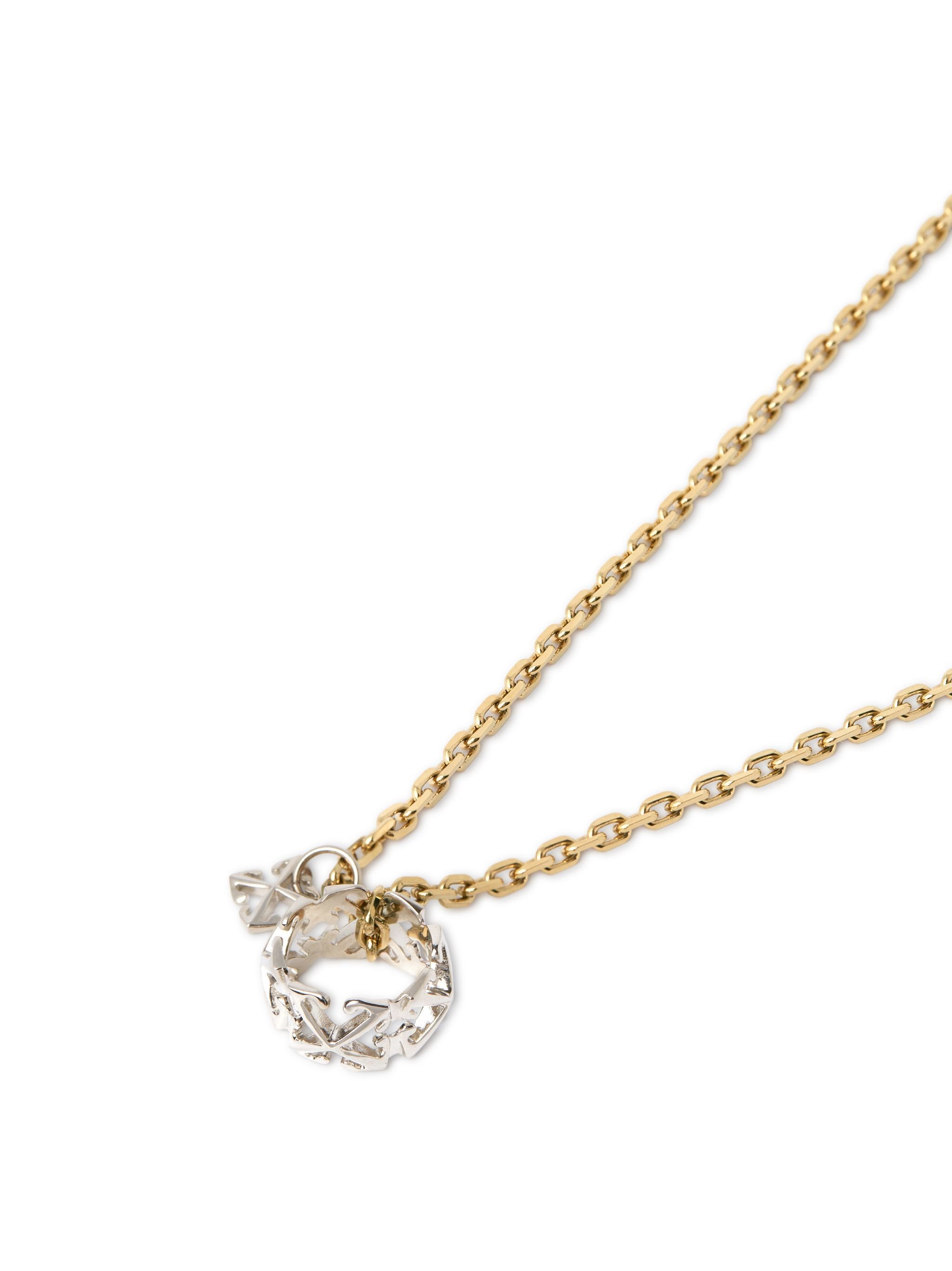 OFF WHITE Bicolor Arrow + Ring Necklace GOLD OMOB15NS25MET001