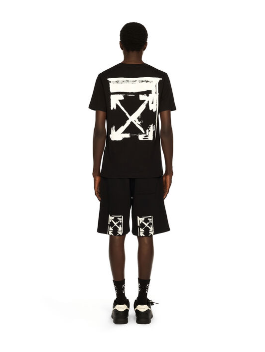 OFF WHITE Ink Arrow Skate Sweatshorts BLACK - WHITE OMCI013F25FLE004