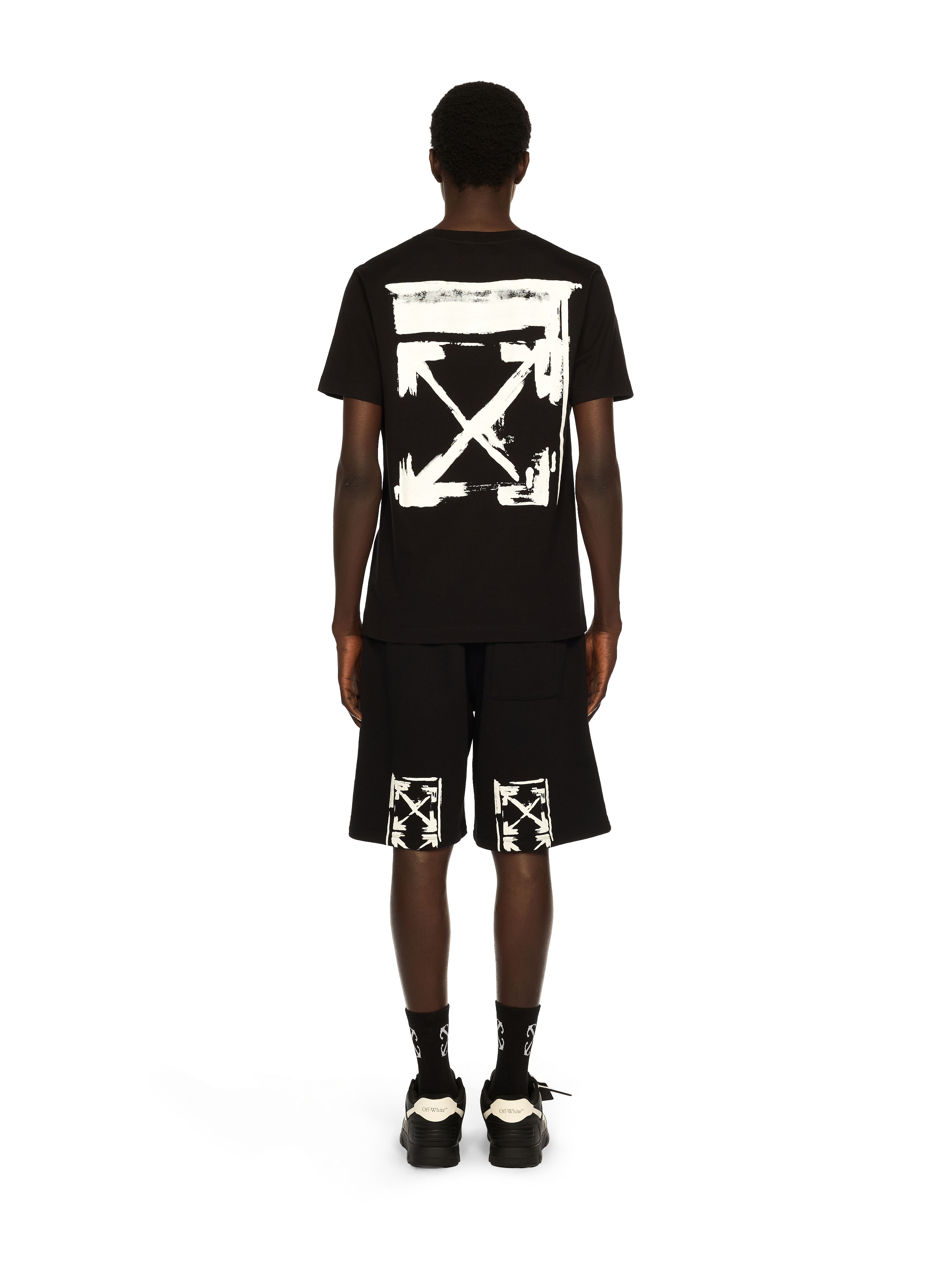 OFF WHITE Ink Arrow Skate Sweatshorts BLACK - WHITE OMCI013F25FLE004
