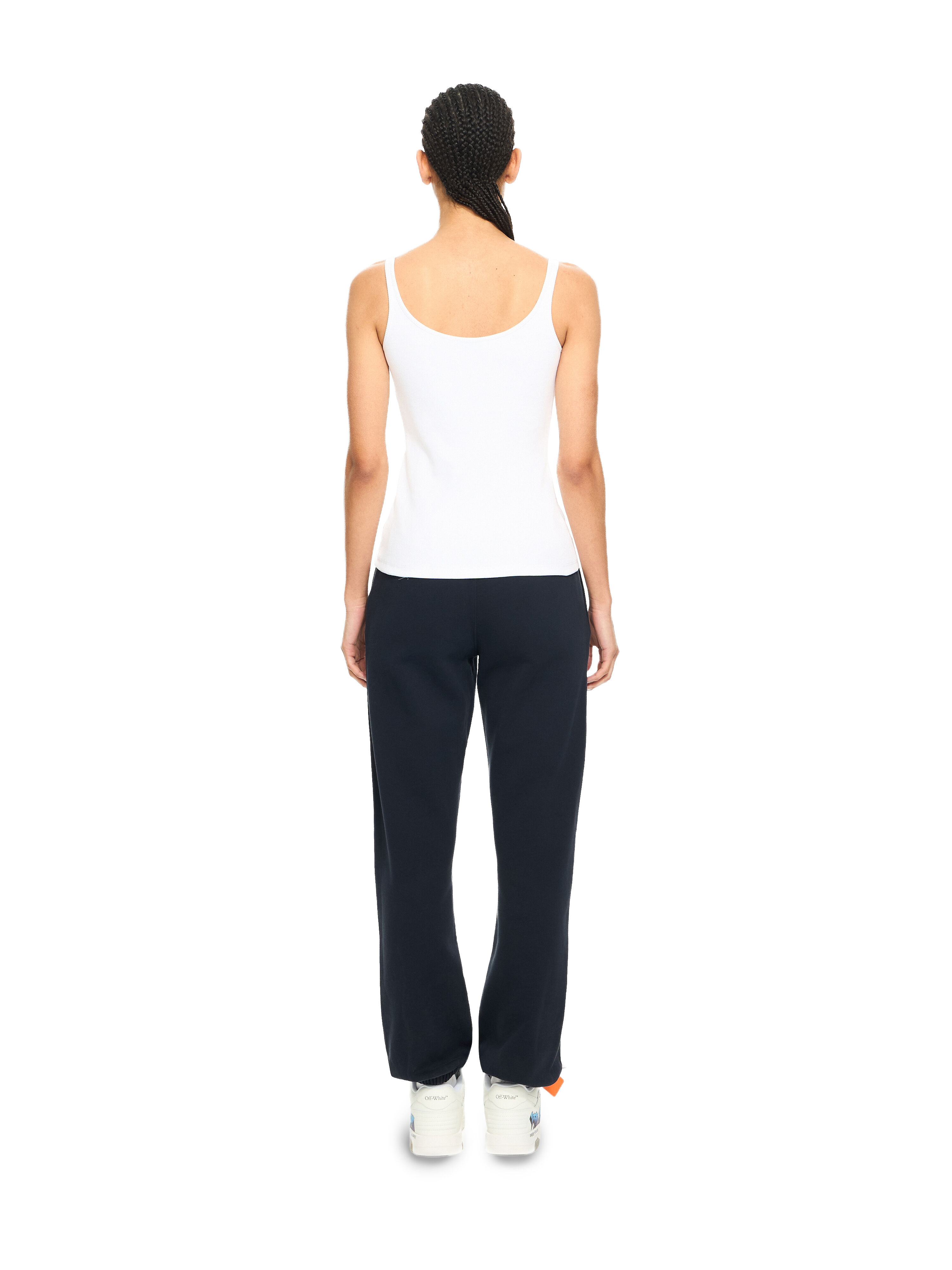 OFF WHITE Off Stamp Ribbed Tank Top White-Black 2AD072C99JER002