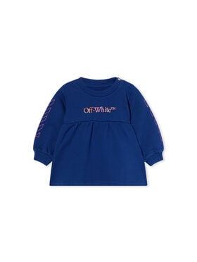 OFF WHITE Watercolor Long-Sleeved Dress BLUE - MULTICOLOR OGX7012F25FLE001