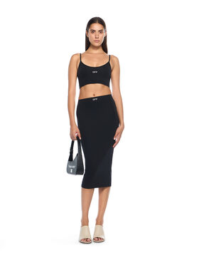 OFF WHITE Sleek Midi Skirt BLACK-WHITE OWCW00PF25JER001