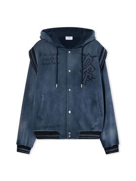 OFF WHITE Arrow Fleece Varsity Hoodie VINTAGE DARK SAPPHIRE - VINTAGE DARK SAP OMEK003F25FLE002
