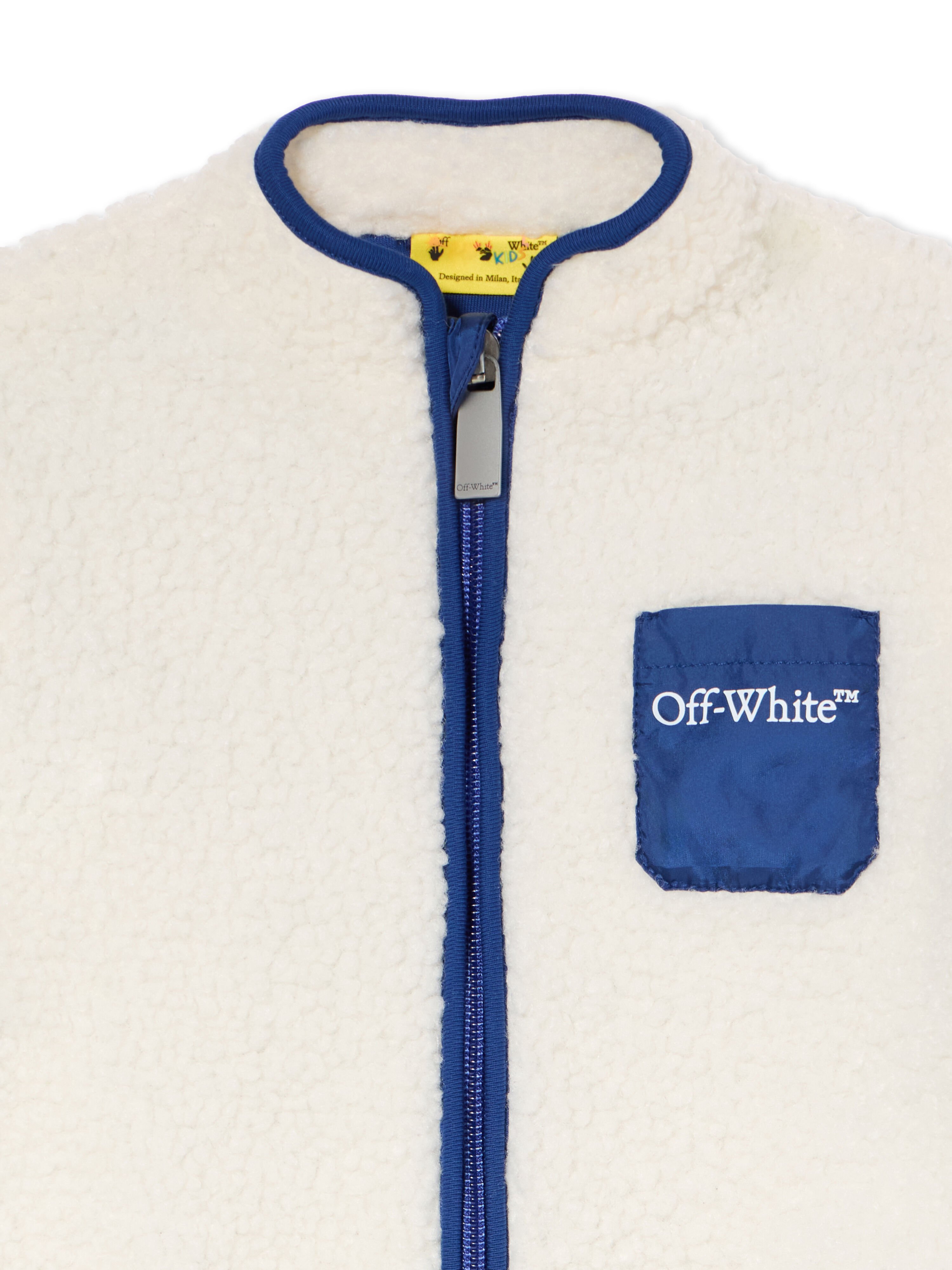 OFF WHITE Bookish Teddy Jacket OFF WHITE - BLUE OB7X003F25FAB001