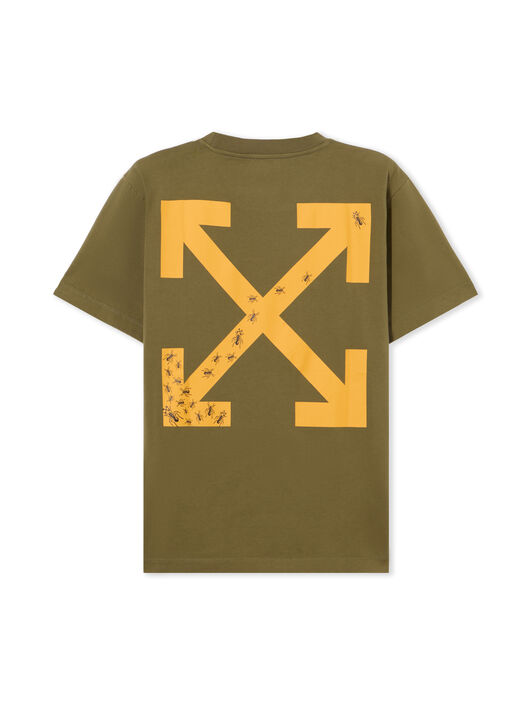 OFF WHITE Ants Arrow T-Shirt WINTER MOSS - YELLOW OMAA027S25JER00D