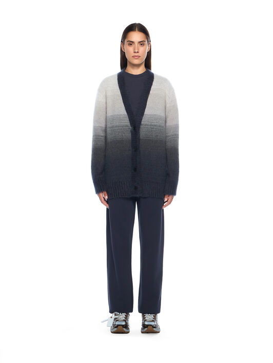 OFF WHITE Mohair Arrow Degrade Cardigan BLACKENED PEARL-WHITE OWHB04KF25KNI001