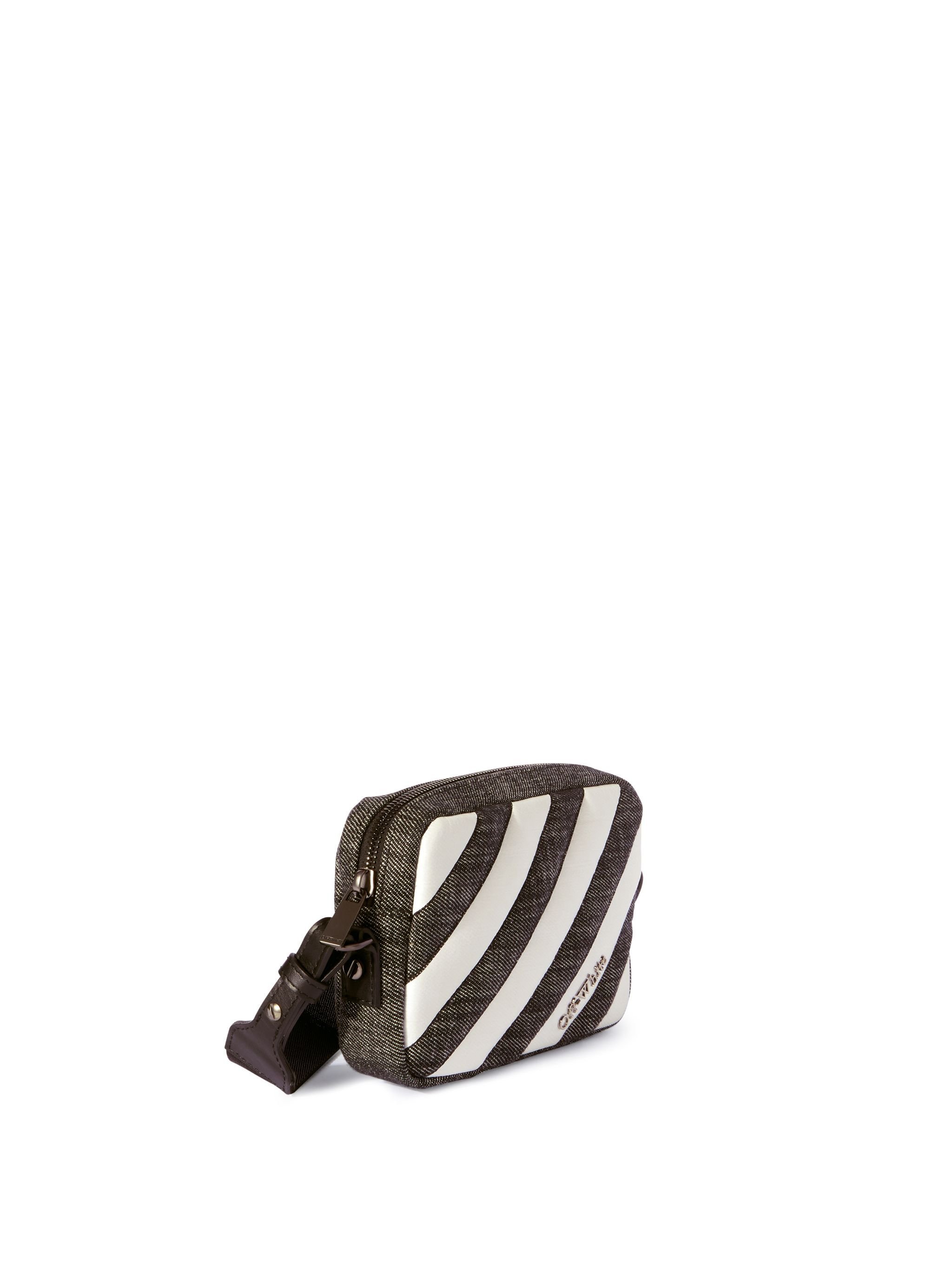 OFF WHITE Black Diagonal Quilted Camera Bag BLACK OWNN18FS25FAB002