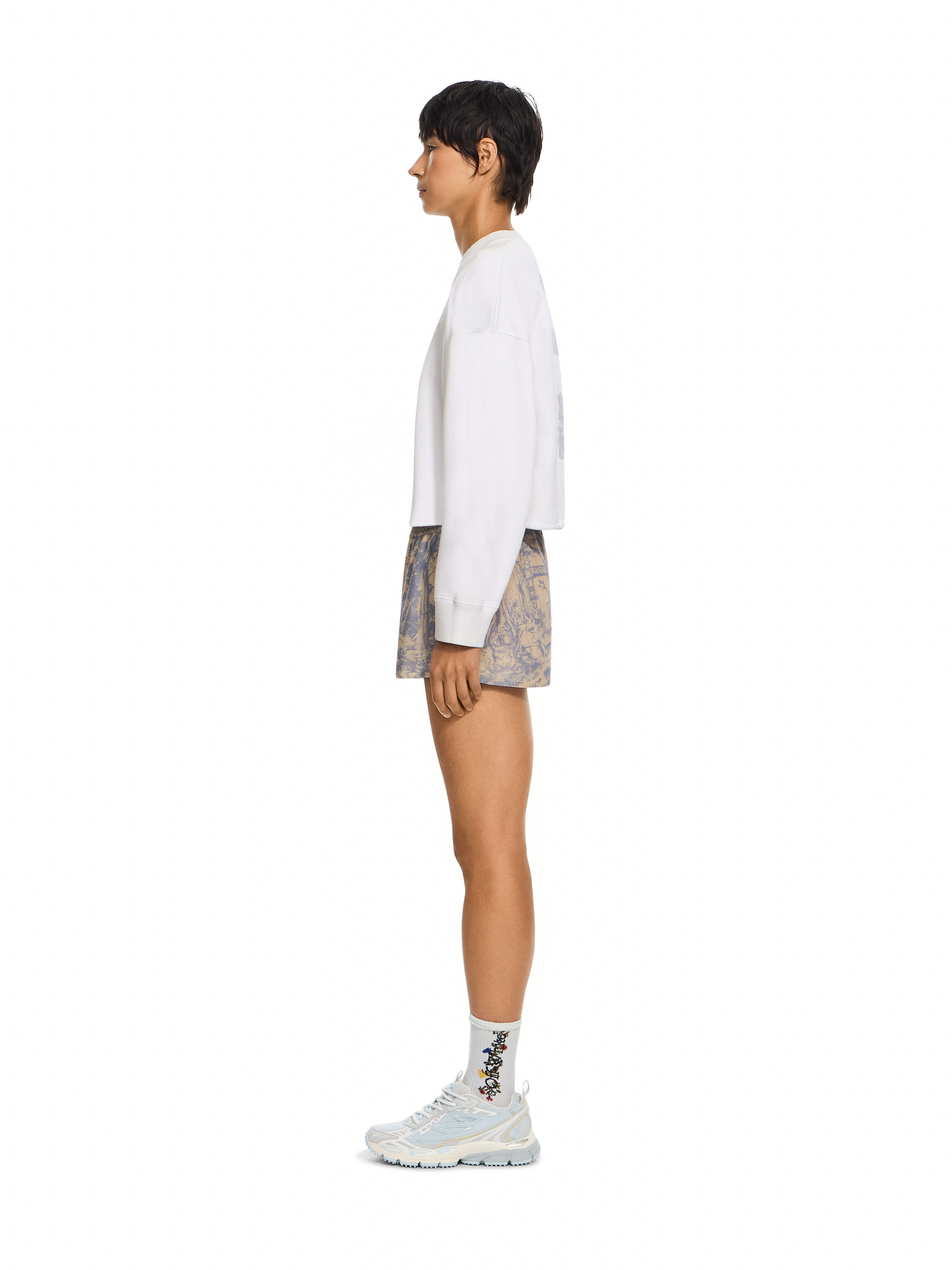 City Nature Arrow Cropped Crewneck OFF WHITE City Nature Arrow Cropped Crewneck Ivory Heather 2FE00514T