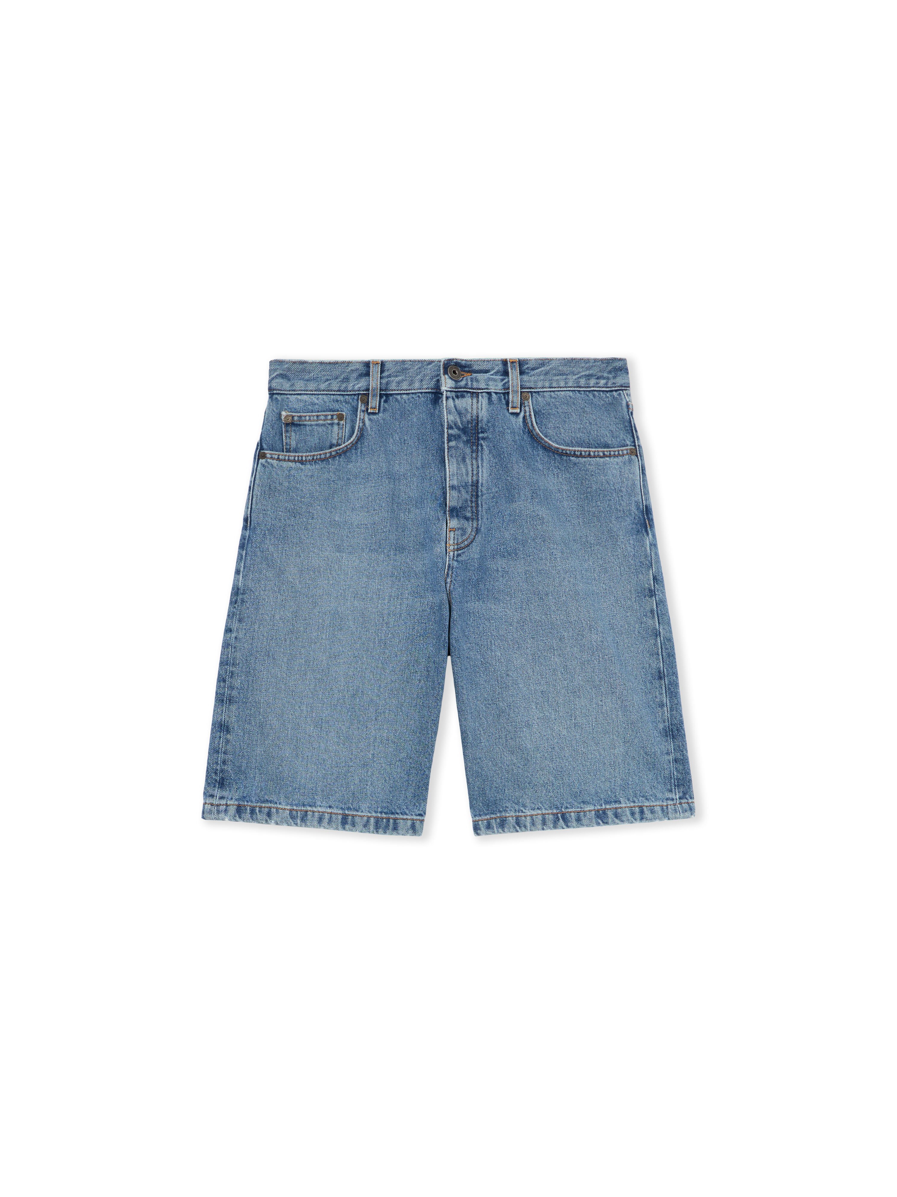 OFF WHITE Half Arrow Denim Shorts LIGHT MEDIUM BLUE 44XYC028S26D001