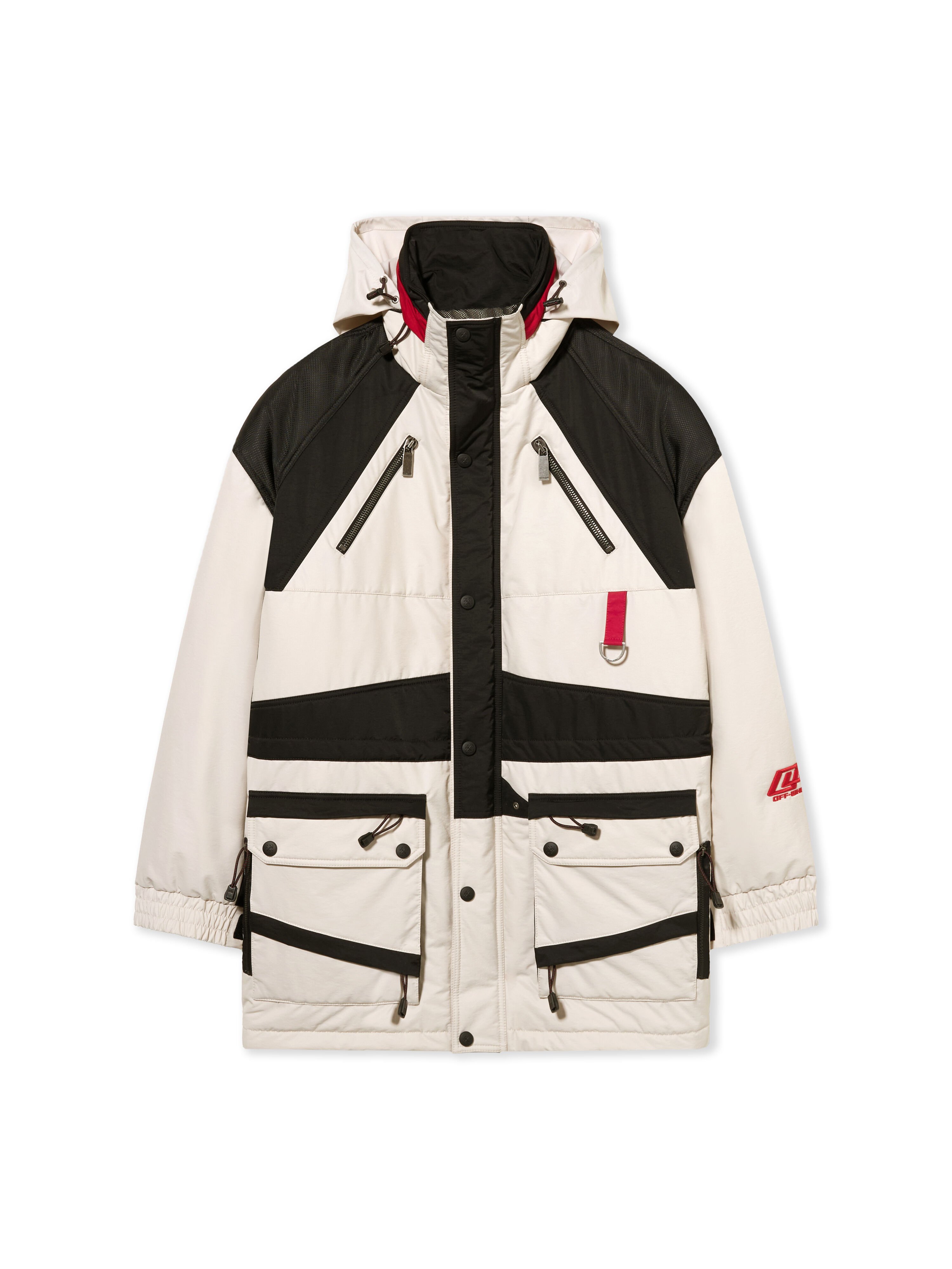 OFF WHITE Sporty Color Block Parka OFF WHITE - BLACK OMEC039W25FAB001