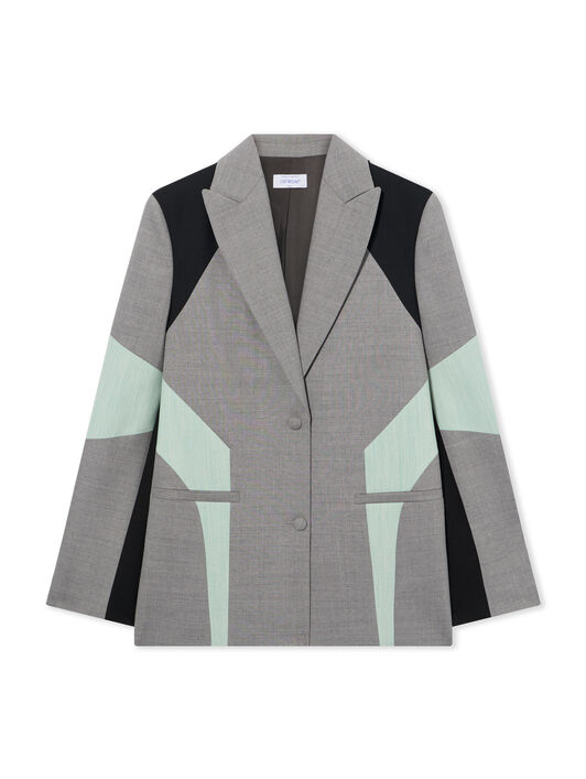 OFF WHITE Stretch Color Block Blazer Light Gray-NoColor 2EF12PS26FAB001