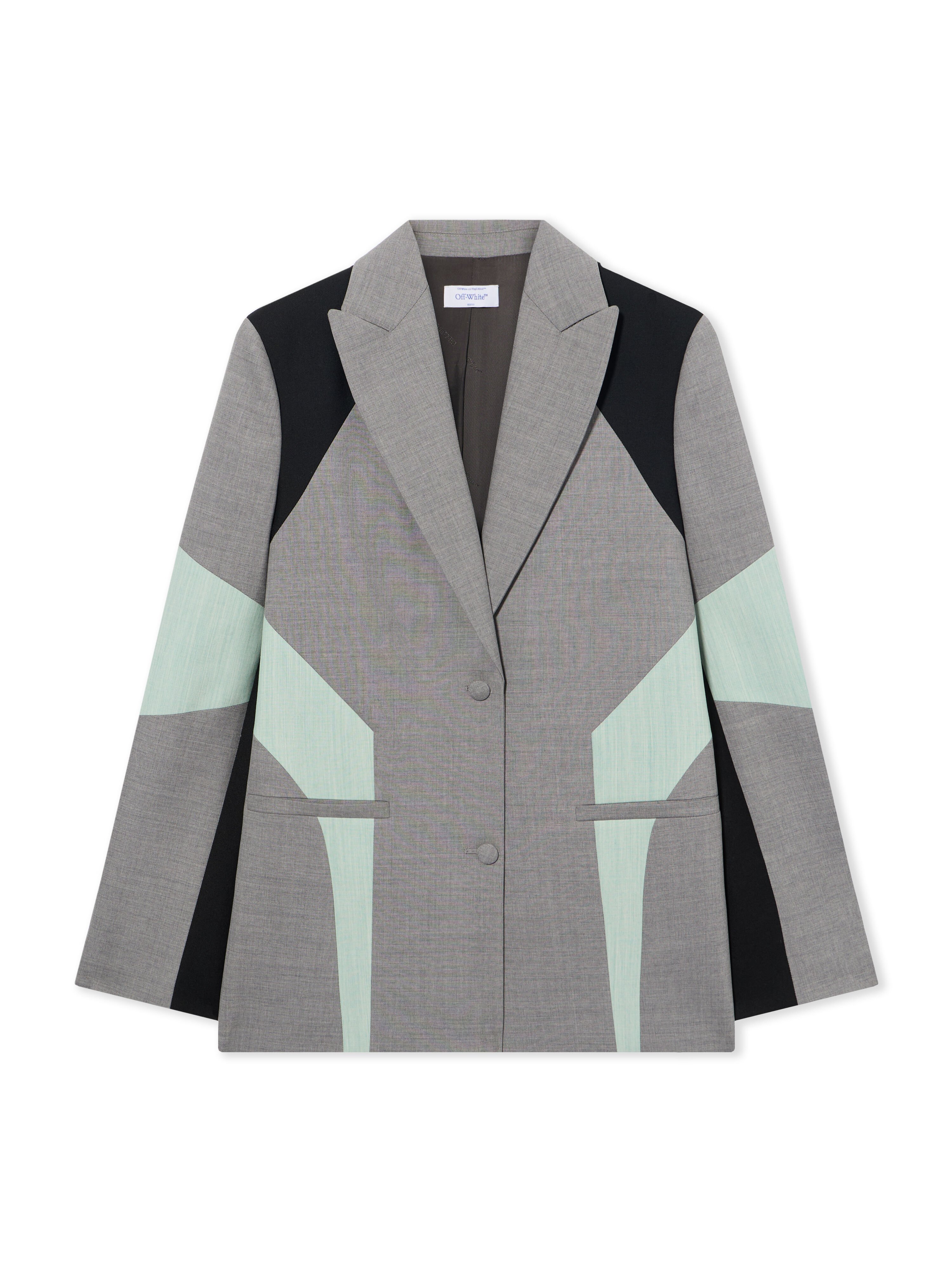 OFF WHITE Stretch Color Block Blazer Light Gray-NoColor 2EF12PS26FAB001