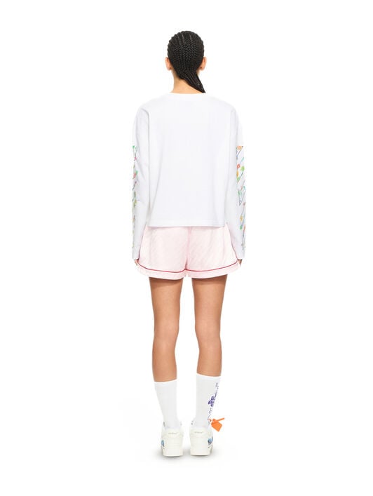 OFF WHITE Diag Glowing Flower L/S Tee White-Night Sky 2AB038S26JER001