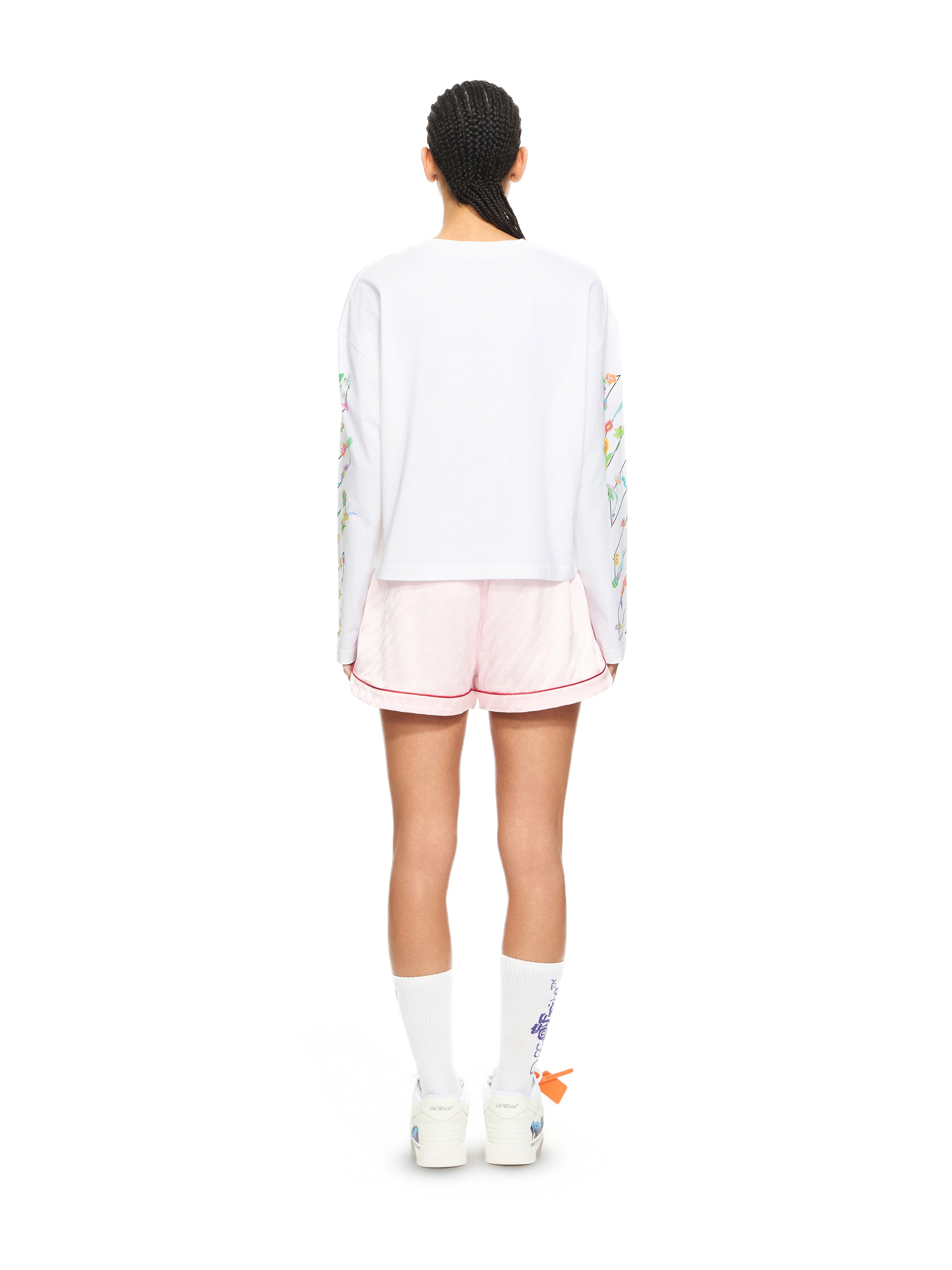 OFF WHITE Diag Glowing Flower L/S Tee White-Night Sky 2AB038S26JER001