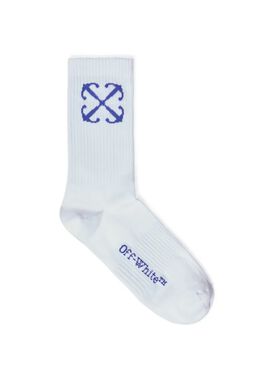 OFF WHITE Calzini Medi Con Motivo Arrow Bianco/Blu BIANCO OMRA080S25KNI001