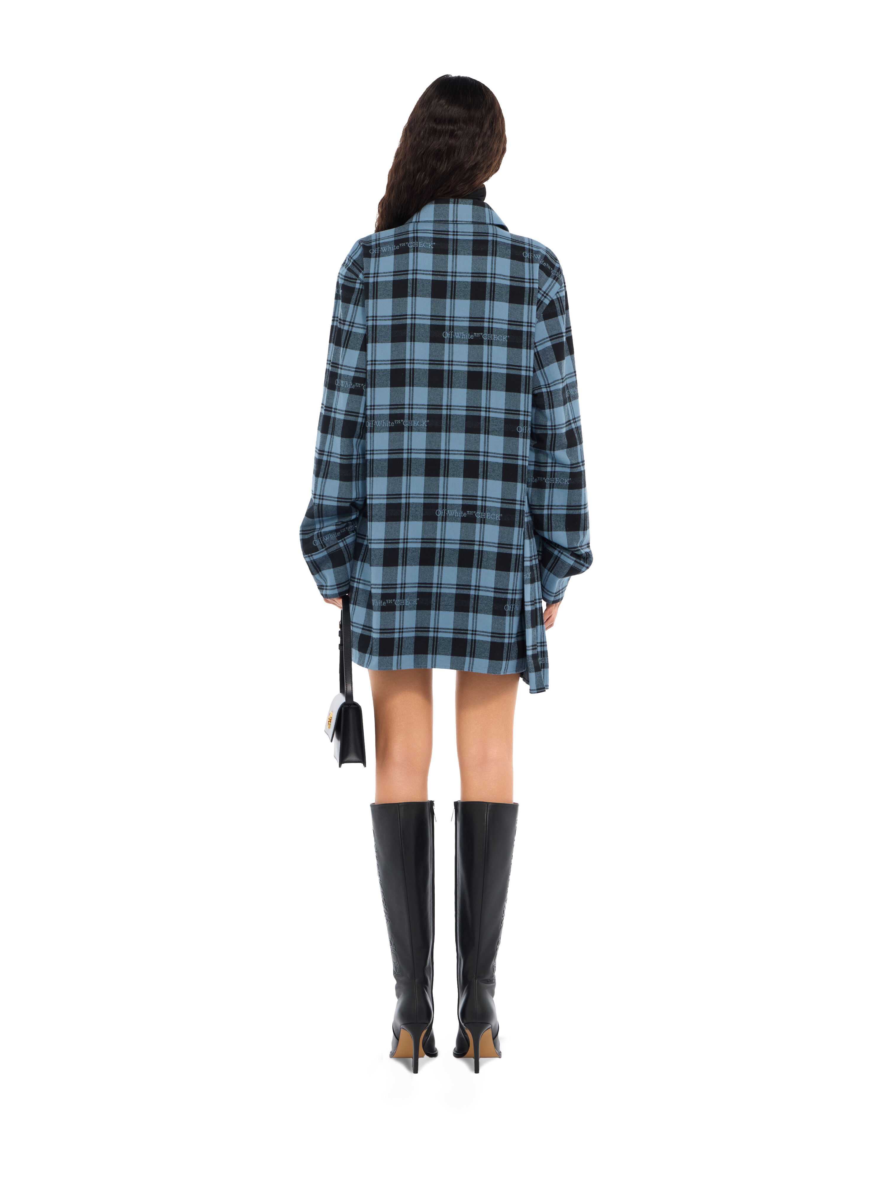 Check Flannel Panel Mini Dress OFF WHITE Check Flannel Panel Mini Dress Citadel Black 2FU00353T