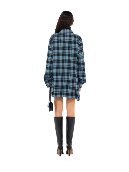 Check Flannel Panel Mini Dress OFF WHITE Check Flannel Panel Mini Dress Citadel Black 2FU00353T