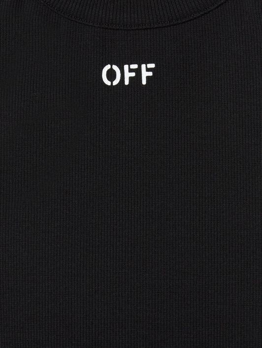OFF WHITE Stamp Ribbed Tank BLACK OGAD009S25JER001