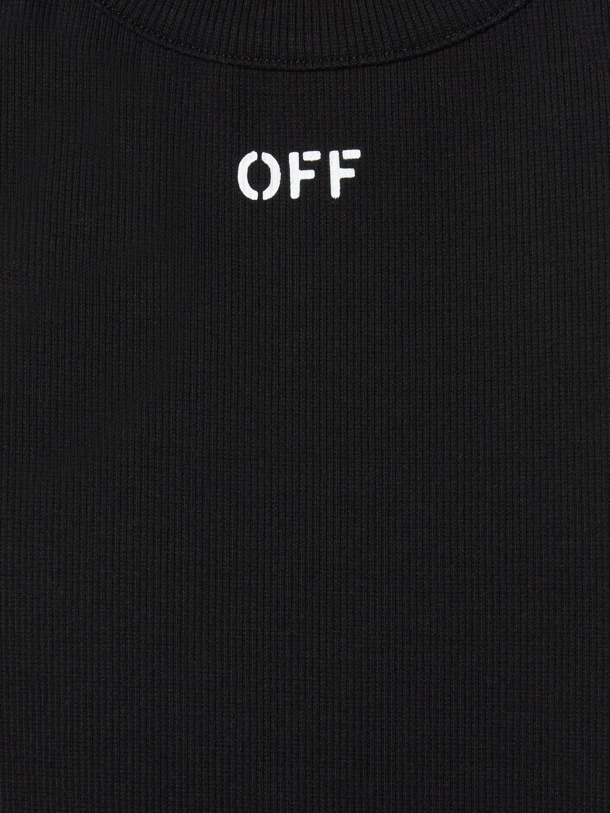 OFF WHITE Stamp Ribbed Tank BLACK OGAD009S25JER001