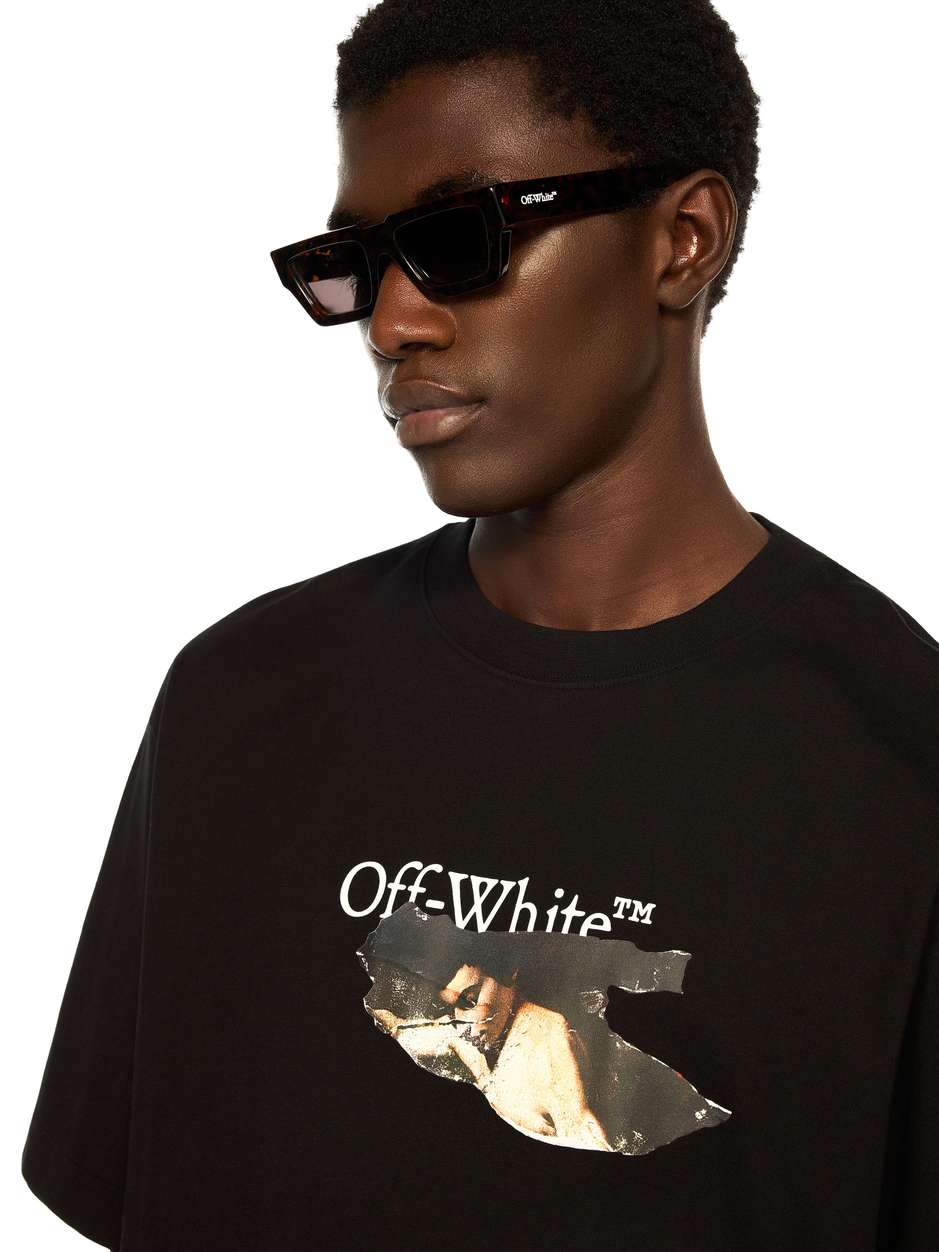 OFF WHITE Paint Arrow Skate Logo Tee BLACK - WHITE OMAA120F25JER00U