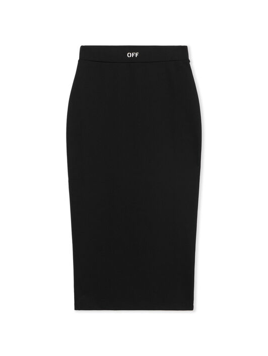 OFF WHITE Sleek Midi Skirt BLACK-WHITE OWCW00PF25JER001
