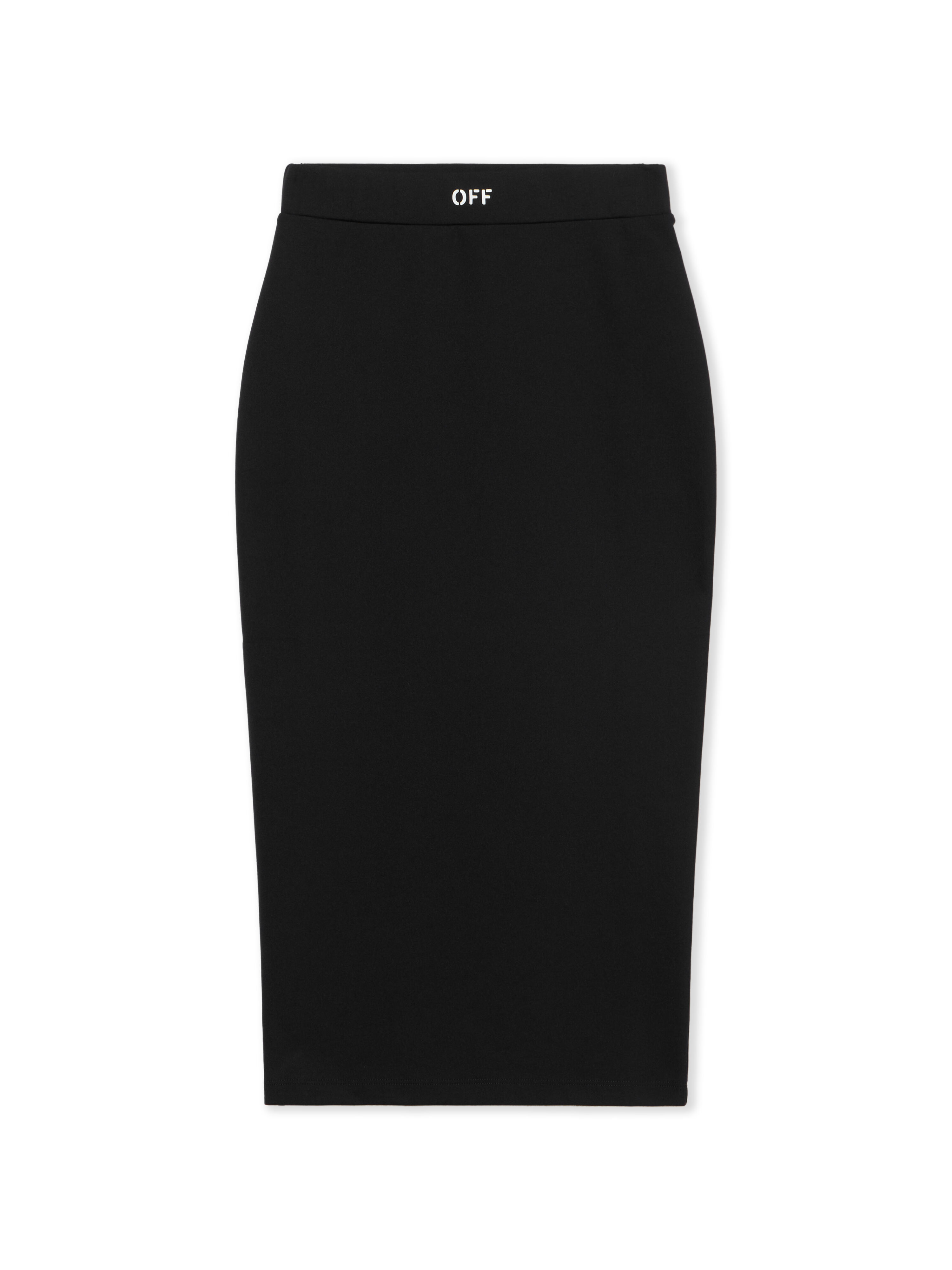 OFF WHITE Sleek Midi Skirt BLACK-WHITE OWCW00PF25JER001