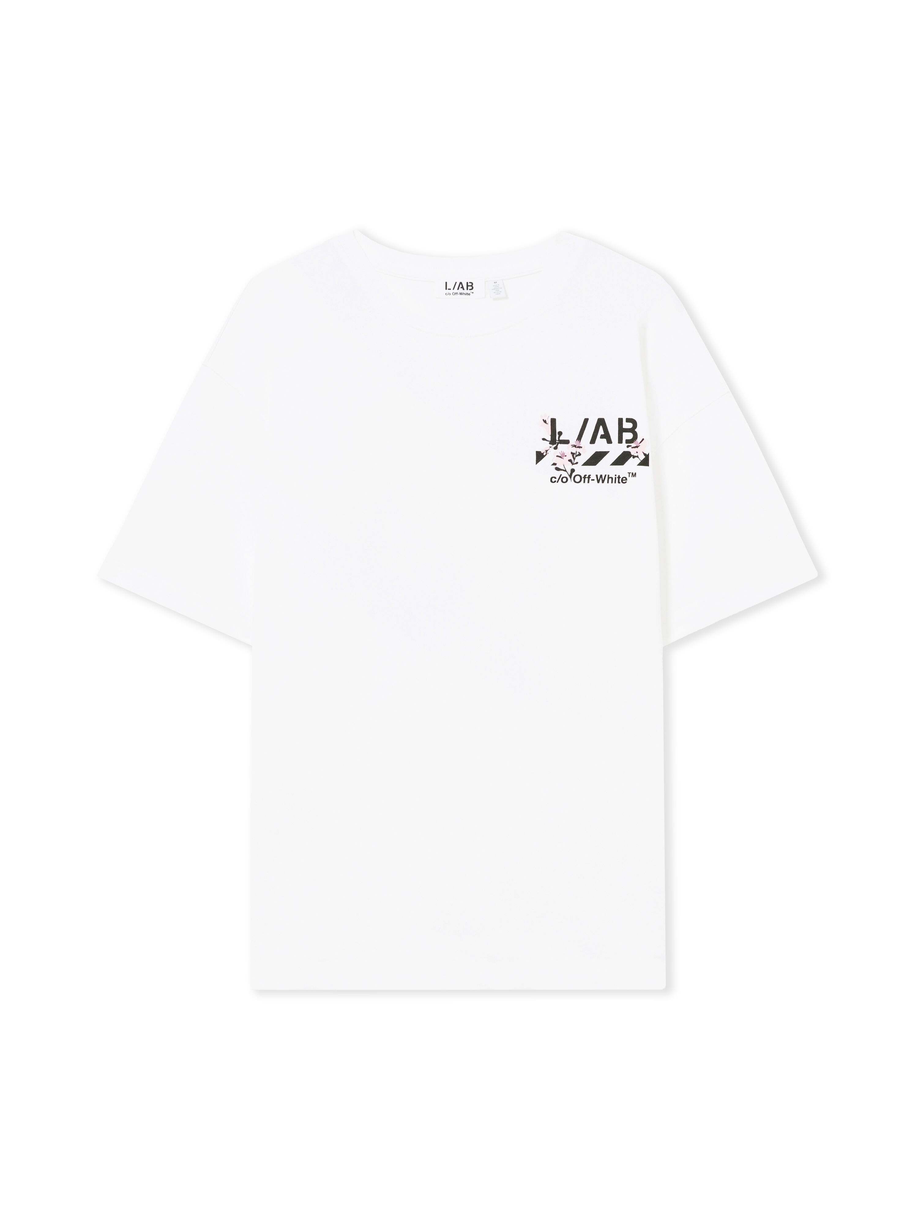 LAB L/AB Floral Logo Skate T-Shirt Bright White Flower LABF2639A00035T