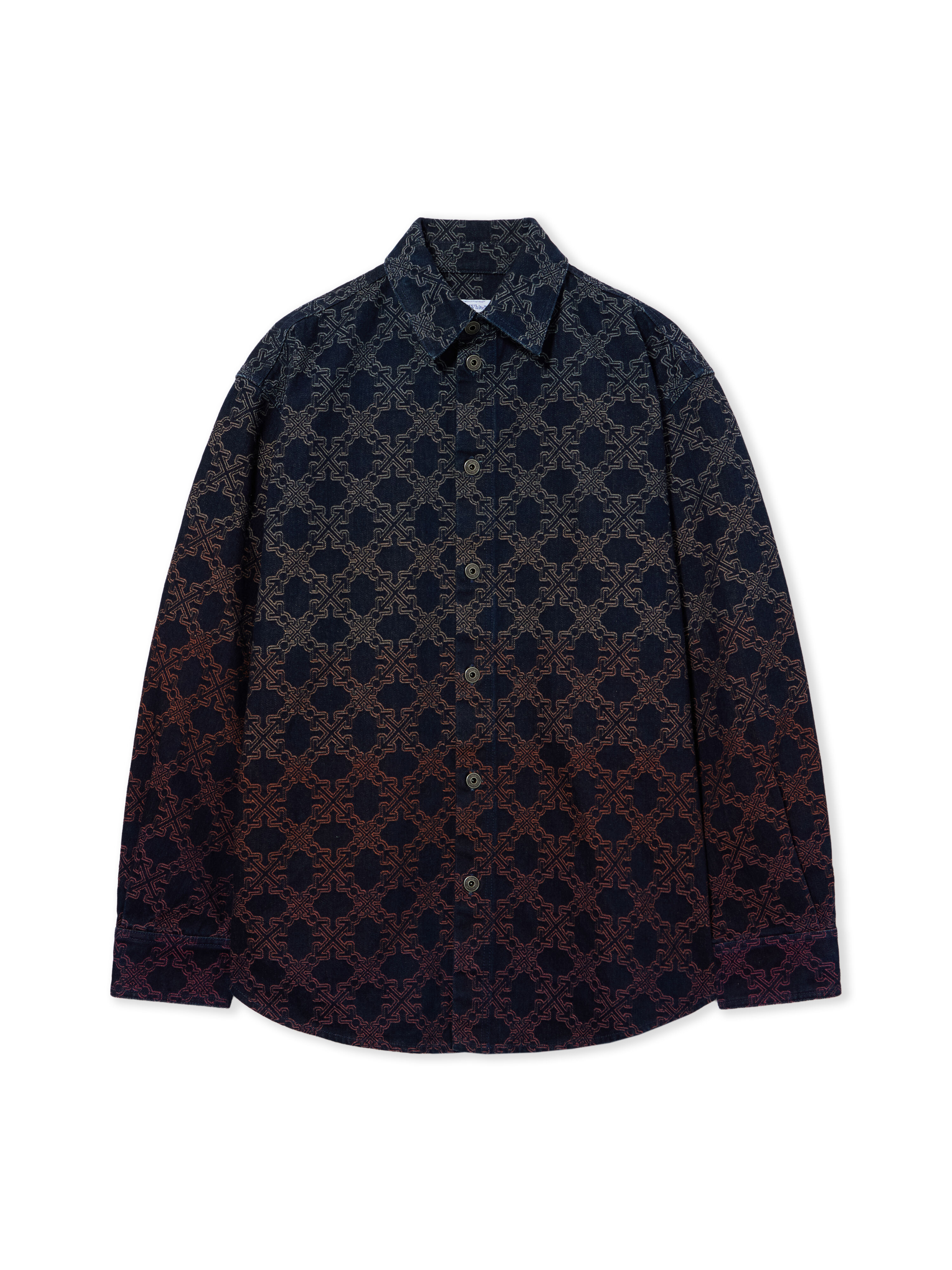 Arrow Monogram Degradé Jacquard Denim Overshirt OFF WHITE Arrow Monogram Degradé Jacquard Denim Overshirt DEGRADE 44MYD060F26D001