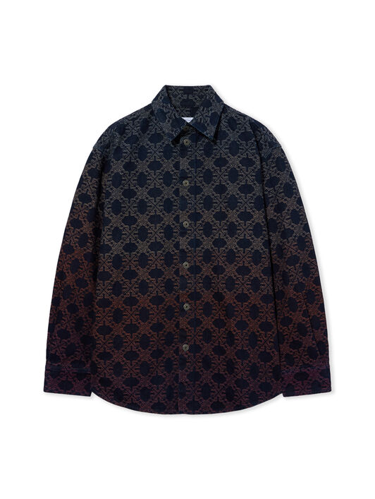 Arrow Monogram Degradé Jacquard Denim Overshirt OFF WHITE Arrow Monogram Degradé Jacquard Denim Overshirt DEGRADE 44MYD060F26D001